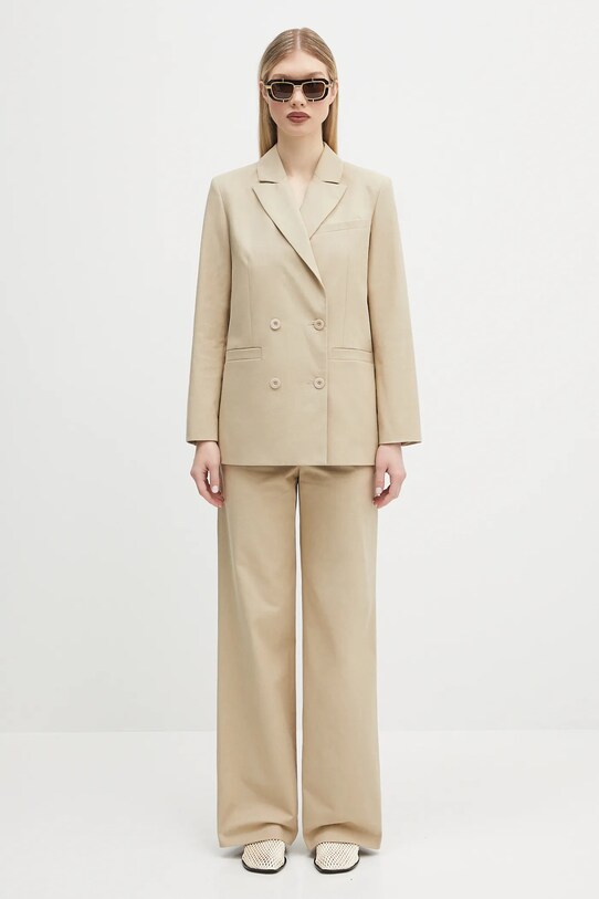 A.P.C. spodnie bawełniane pantalon margaret COHFU.F08476 beżowy