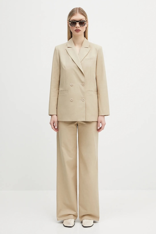 Bavlněné kalhoty A.P.C. pantalon margaret COHFU.F08476 béžová