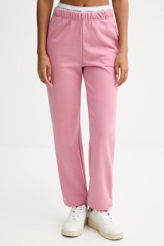 Guess spodnie dresowe SOFIA dzianina różowy O5RB01.KCO31