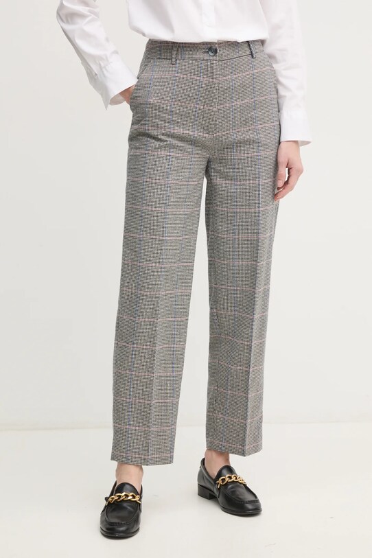 Вовняні штани Pepe Jeans FLORINE прямий сірий PL211799