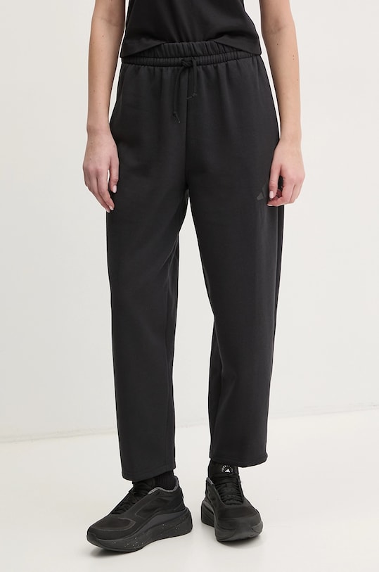 adidas pantaloni de trening Essentials tricotaj negru JD9974