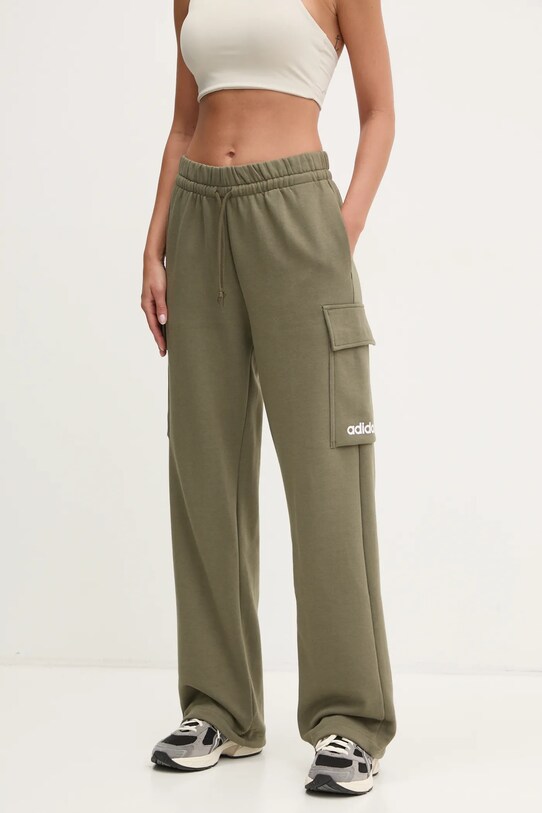 adidas pantaloni de trening Essentials Linear tricotaj verde JE0033