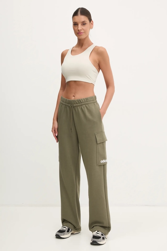 adidas pantaloni de trening Essentials Linear JE0033 verde SS25