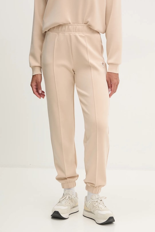 Tepláky Guess OLYMPE s elastanom béžová V5RB11.KCAY2