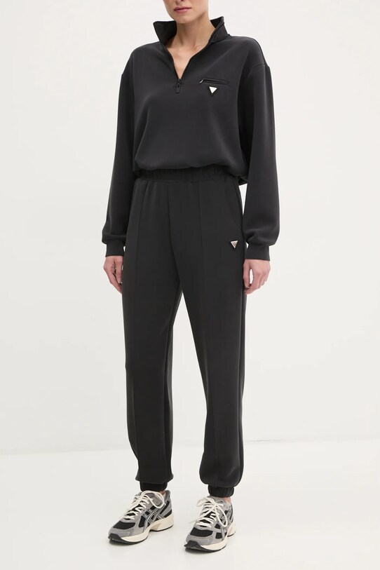 Guess pantaloni de trening OLYMPE tricotaj negru V5RB11.KCAY2