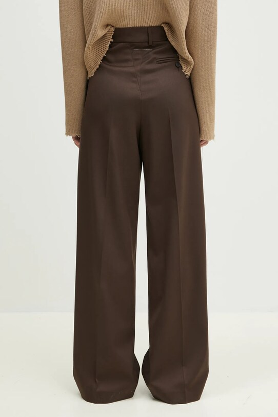 Îmbrăcăminte MM6 Maison Margiela pantaloni din lana S52KA0516 maro