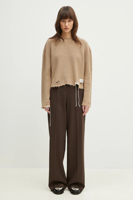 Nohavice s prímesou vlny MM6 Maison Margiela S52KA0516