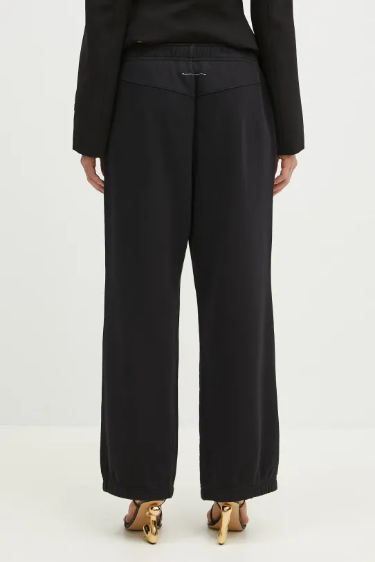 Βαμβακερό παντελόνι MM6 Maison Margiela βαμβάκι μαύρο S62KB0227