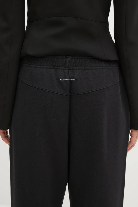 Βαμβακερό παντελόνι MM6 Maison Margiela μαύρο S62KB0227