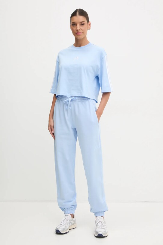 Bavlnené tepláky adidas ALL SZN JD4723 modrá SS25