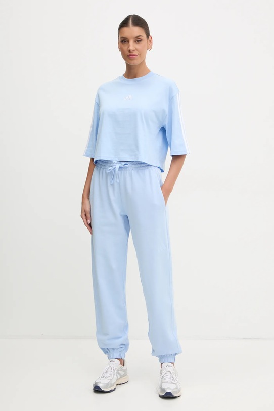 Bavlněné tepláky adidas ALL SZN JD4723 modrá SS25