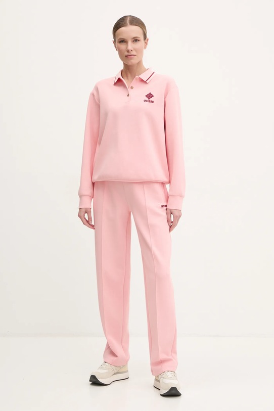 Guess spodnie dresowe MARGARET V5RB01.KCLD1 różowy SS25