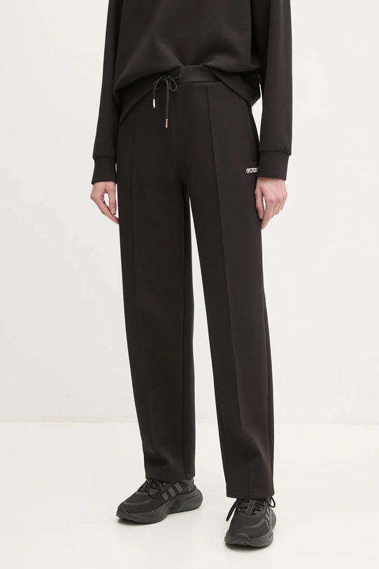 Guess spodnie dresowe MARGARET aplikacja czarny V5RB01.KCLD1