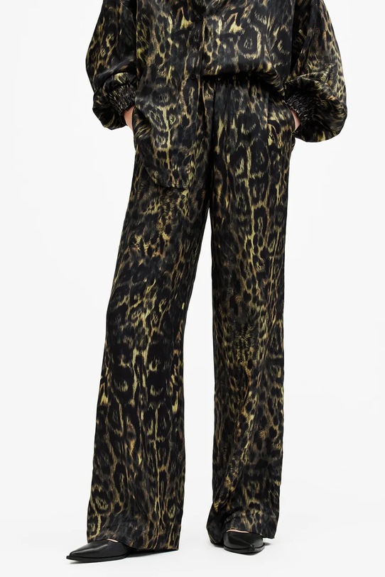 Vlnené nohavice AllSaints CHARLI W023TB viacfarebná SS25