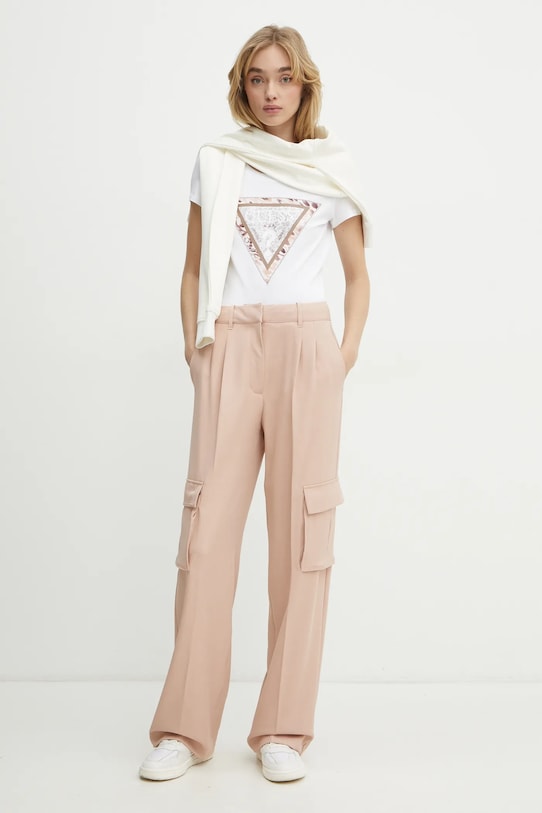Guess pantaloni MATEA W5RB41.WGX02 roz SS25
