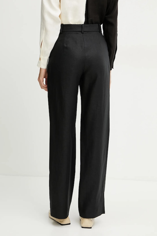 Odzież Luisa Spagnoli spodnie lniane 542054 czarny