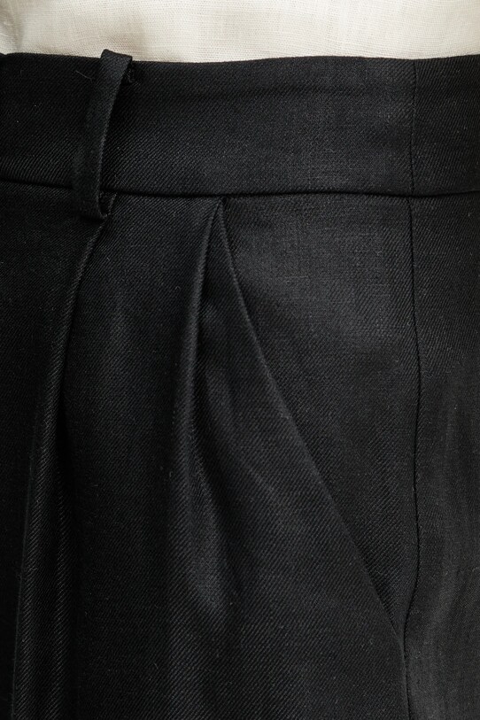 Luisa Spagnoli spodnie lniane czarny 542054