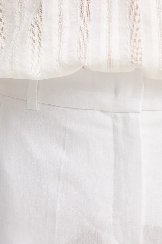 Luisa Spagnoli spodnie lniane biały 542090