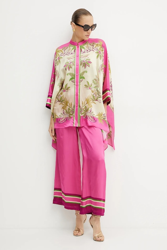 Luisa Spagnoli selyemnadrág 542106 rózsaszín SS25