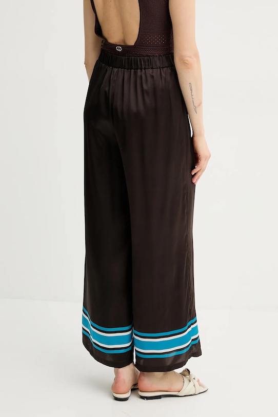 Îmbrăcăminte Luisa Spagnoli pantaloni de mătase 542106 maro