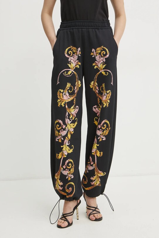 Bombažen spodnji del trenirke Versace Jeans Couture Pletenina črna 78HAA3P0.FS194