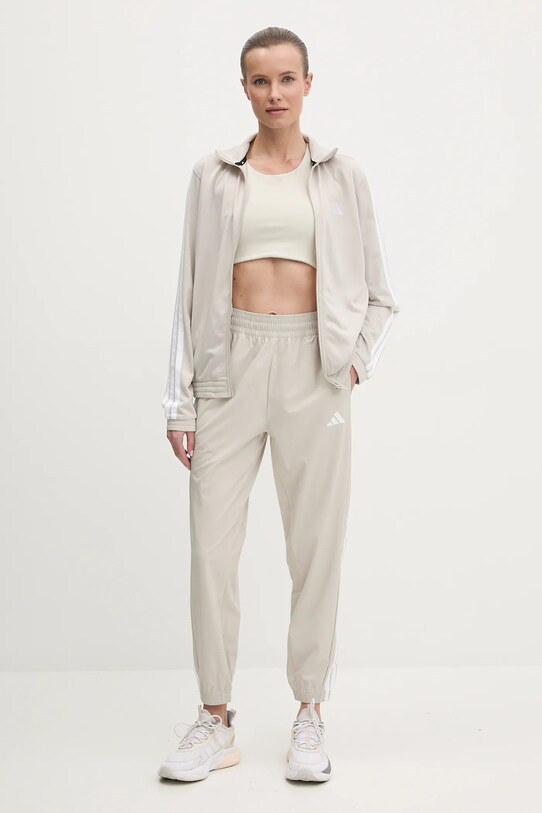 Tréninkové kalhoty adidas Performance 3 Stripes JD6522 béžová SS25