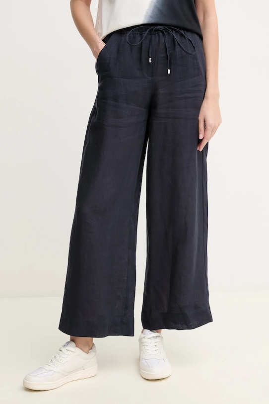 Marella pantaloni din in MATTINO drept bleumarin 2513131084