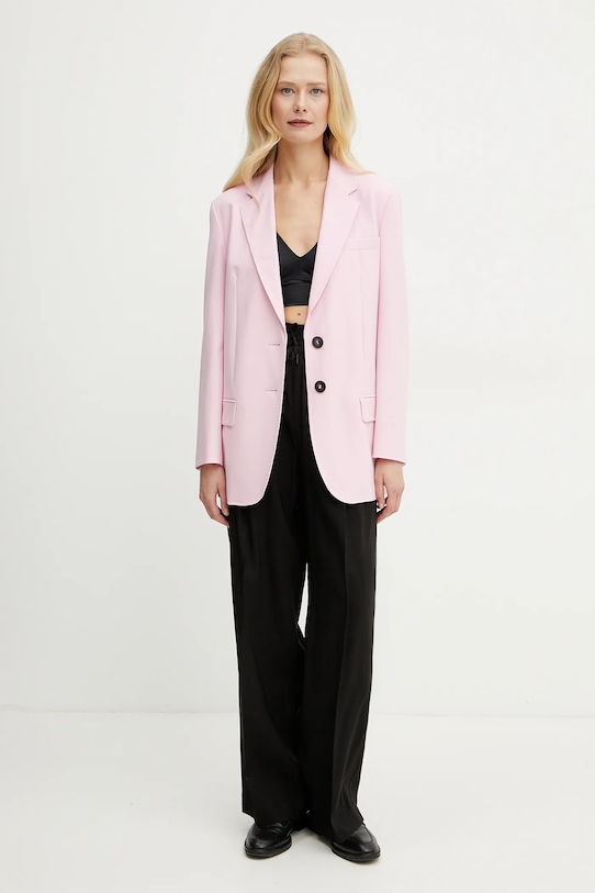 Marella spodnie z domieszką lnu FRED 2513131085 czarny SS25