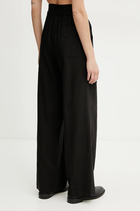 Odzież Marella spodnie z domieszką lnu FRED 2513131085 czarny