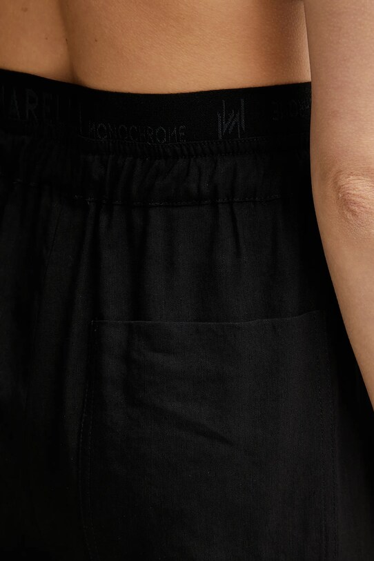 Marella spodnie z domieszką lnu FRED czarny 2513131085