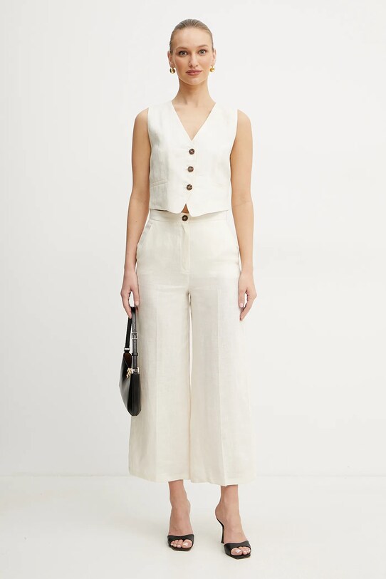 Marella pantaloni din in Emme by Marella 2515131022 bej SS25