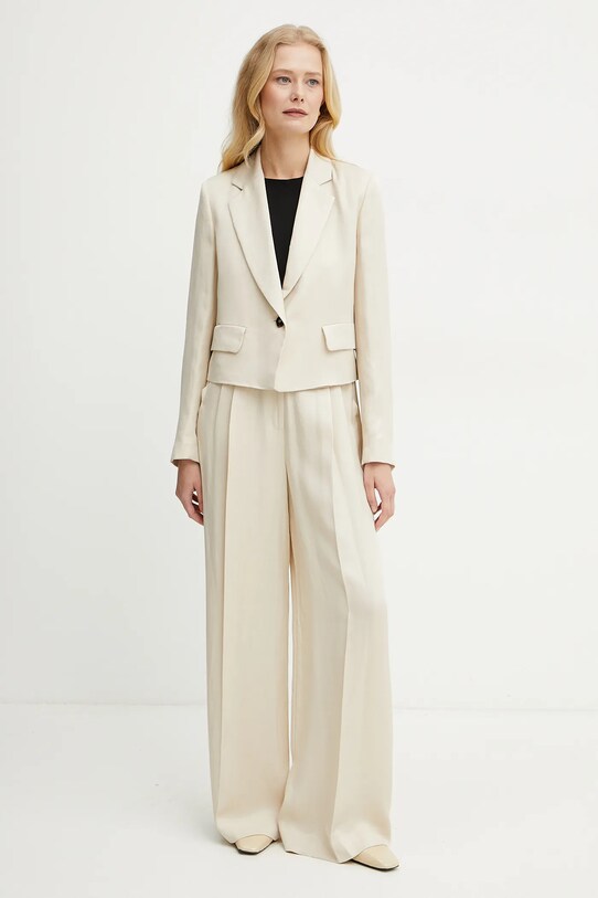 Marella pantaloni din amestec de in Emme by Marella 2515131041 bej SS25