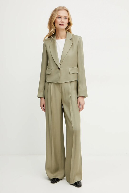 Marella pantaloni din amestec de in Emme by Marella 2515131041 verde SS25