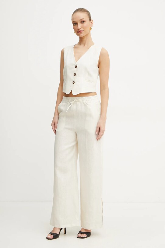 Marella pantaloni din in Emme by Marella 2515131072 bej SS25