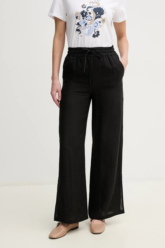 Marella pantaloni din in Emme by Marella in negru 2515131072