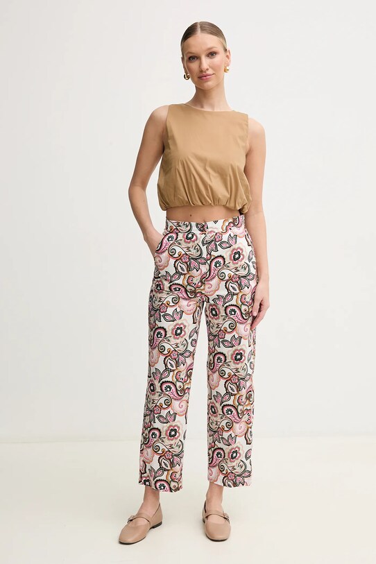 Marella pantaloni Emme by Marella 2515131112 alb SS25
