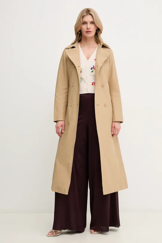 Marella spodnie Emme by Marella 2515131182 bordowy SS25
