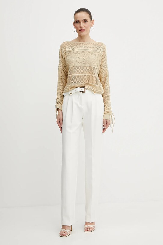 Kalhoty Versace Jeans Couture 78HAA111.N0356 béžová SS25