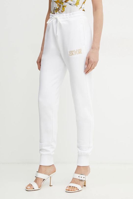 Бавовняні спортивні штани Versace Jeans Couture бавовна білий 78HAAT06.CF01T