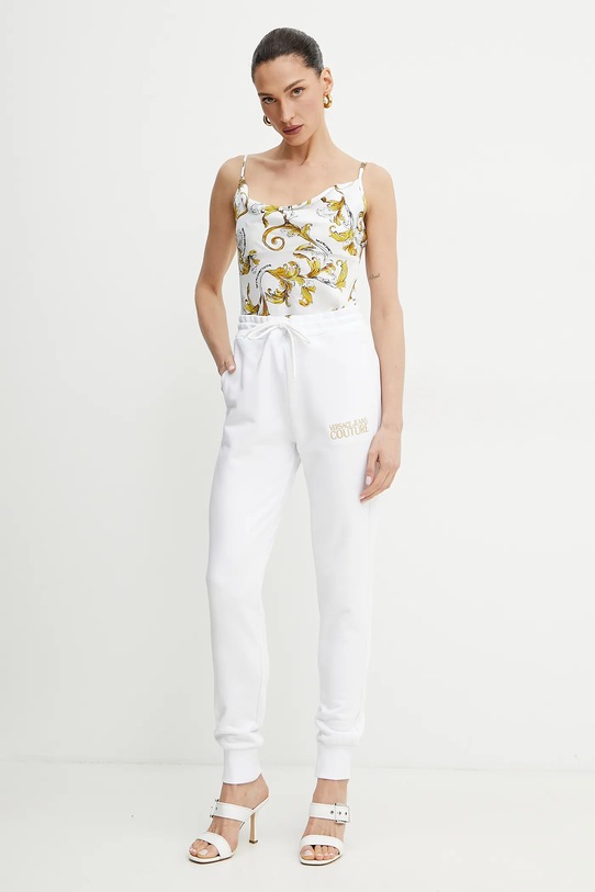 Бавовняні спортивні штани Versace Jeans Couture 78HAAT06.CF01T білий SS25