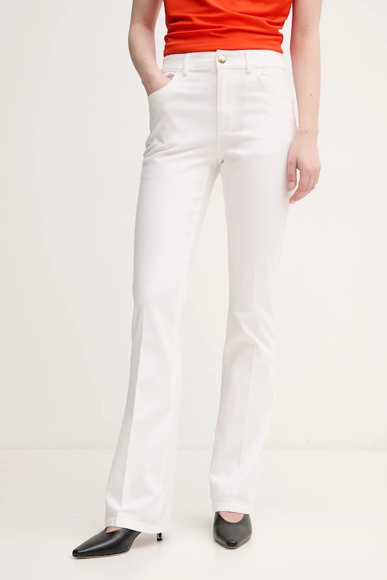 Sisley pantaloni drept alb 49MALF05G