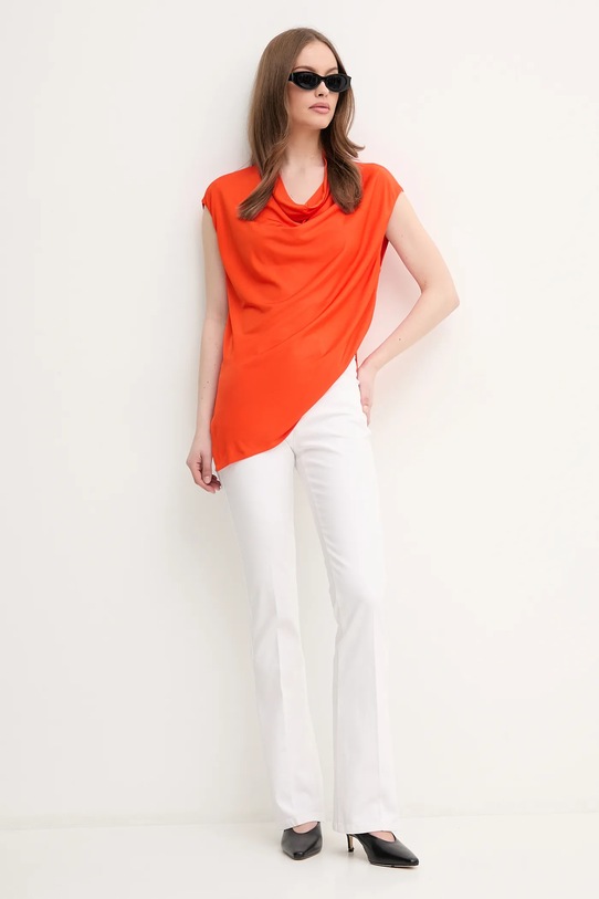 Sisley pantaloni 49MALF05G alb SS25