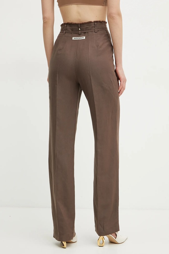 Îmbrăcăminte Patrizia Pepe pantaloni din amestec de in 2P1659.A052 maro