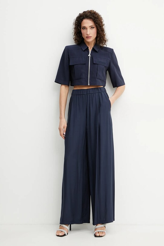 Patrizia Pepe pantaloni 2P1673.A057 bleumarin SS25