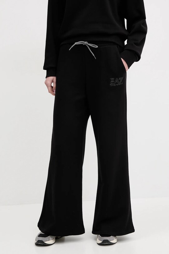 EA7 Emporio Armani pantaloni de trening tricotaj negru AF12473.7W000106