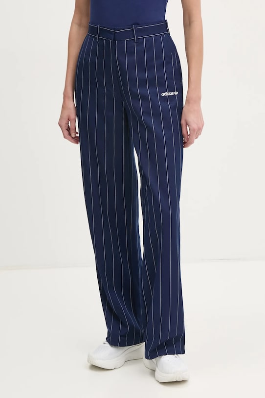 adidas Originals pantaloni PINSTRIPE PANTS drept bleumarin JJ3482