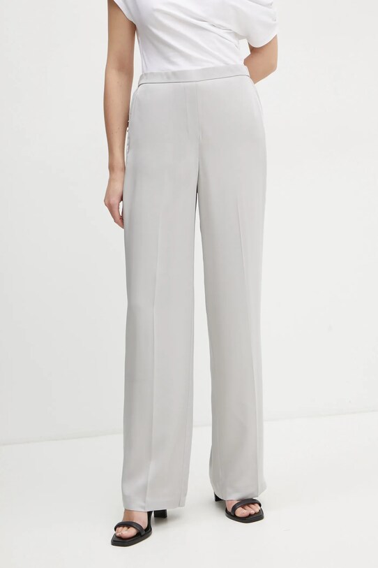 Theory pantaloni de matase drept gri K0502208