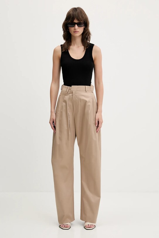MM6 Maison Margiela cotton trousers S52KA0534.M35368 beige SS25
