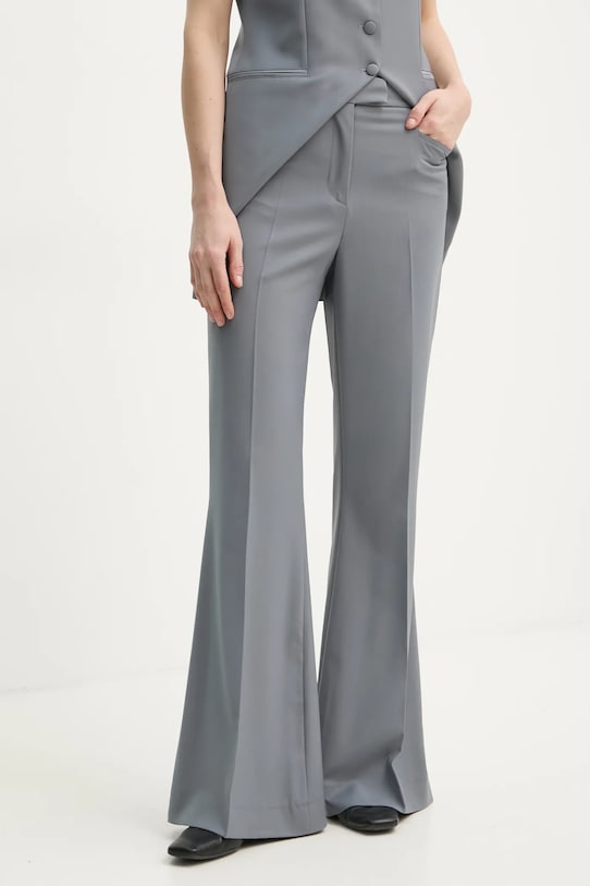 Kalhoty s příměsí vlny Remain zvonový šedá 5023923046