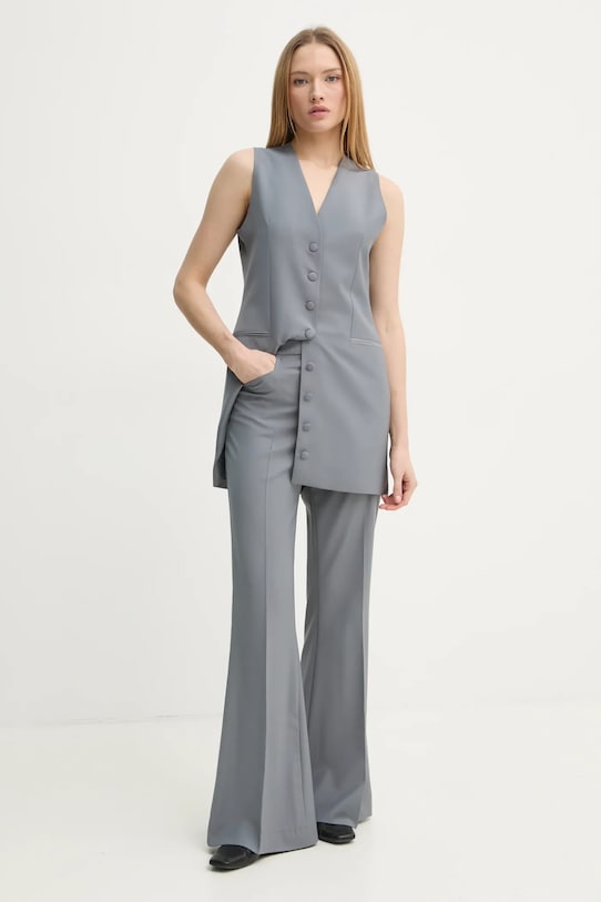 Kalhoty s příměsí vlny Remain 5023923046 šedá SS25